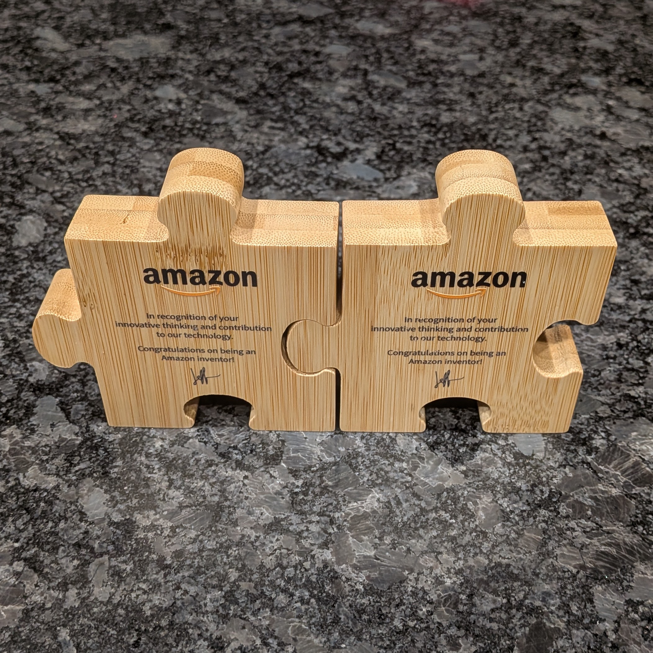 My Amazon Inventor Puzzle Piece awards for my patent submissions